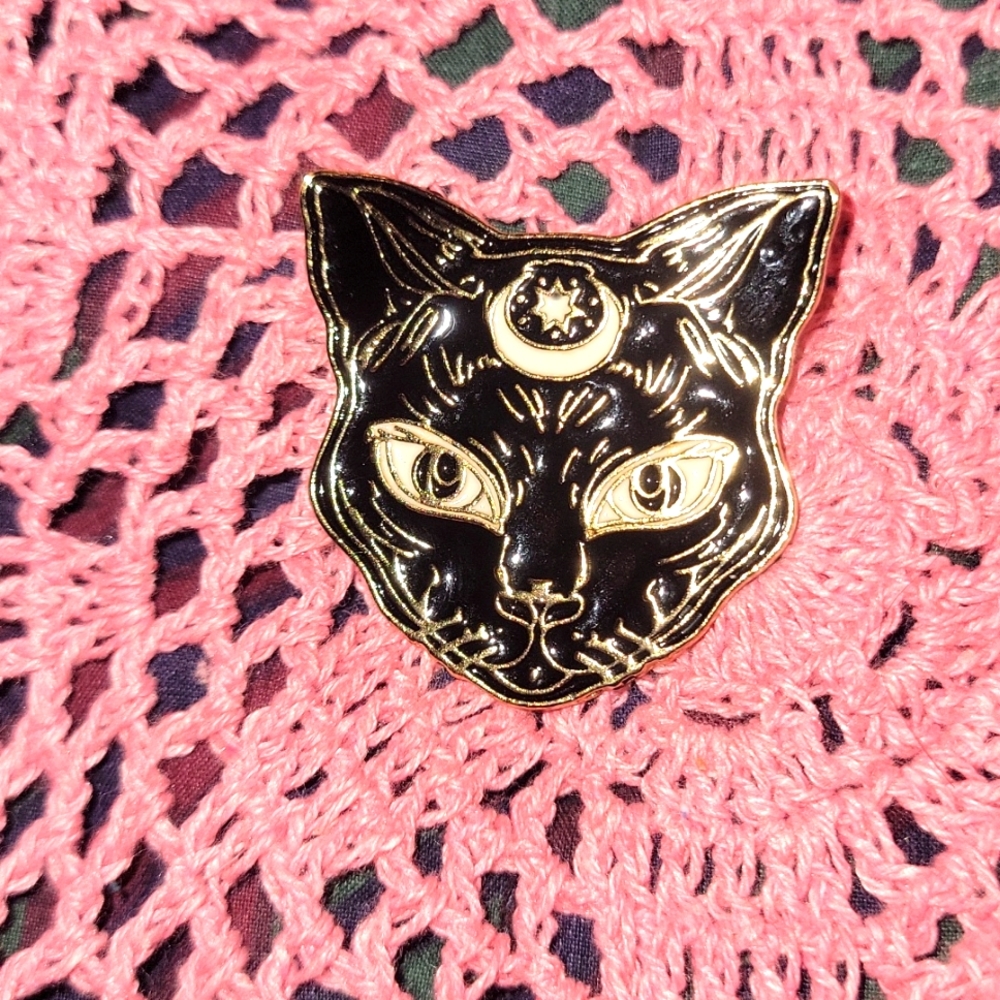 3 for $20 🌷Large witchy cat pin